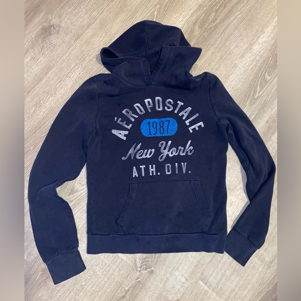 Aeropostale hoodie vintage 1987 New York navy blue size medium EUC